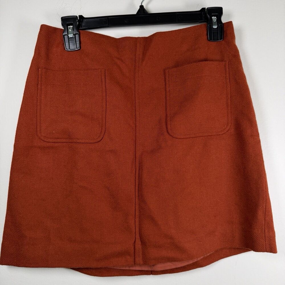 Madewell Wool Blend Mini Skirt 4 Rust Orange Boho Casual Chic